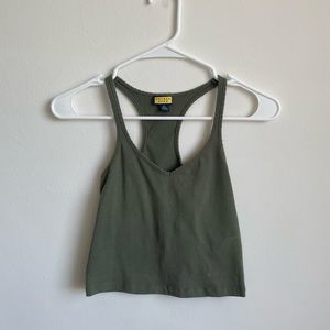 Aeropostale (Prince & Fox) Olive Green Crop Tank, Size Small